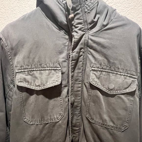 Men’s L.O.G.G. H&M Military Green Field Unisex Jacket w Hood - Picture 3 of 13